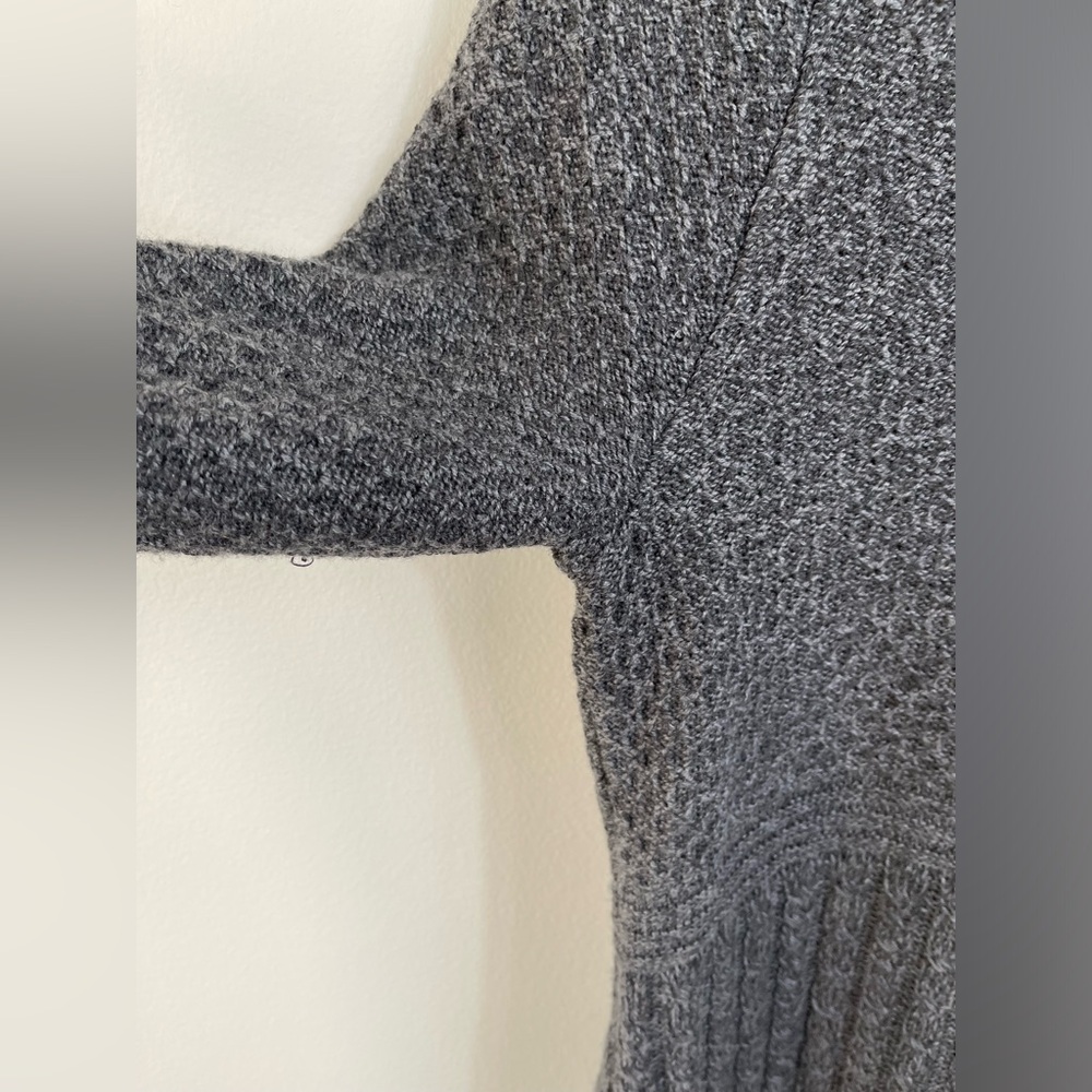 Athleta BOREALIS HOODIE SWEATER DRESS Gray Knit Dress Merino Wool Cozy Size M - Picture 8 of 16